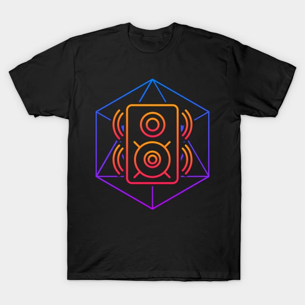 Trippy Psychedelic Rave | Speaker Sacred Geometry T-Shirt by MeatMan